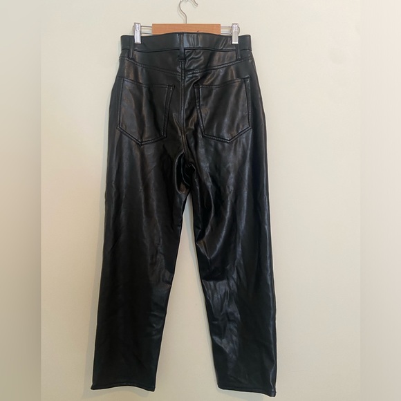 Abercrombie & Fitch Vegan Leather Ankle Straight Pant Ultra High Rise Size 28 6 - Picture 4 of 5
